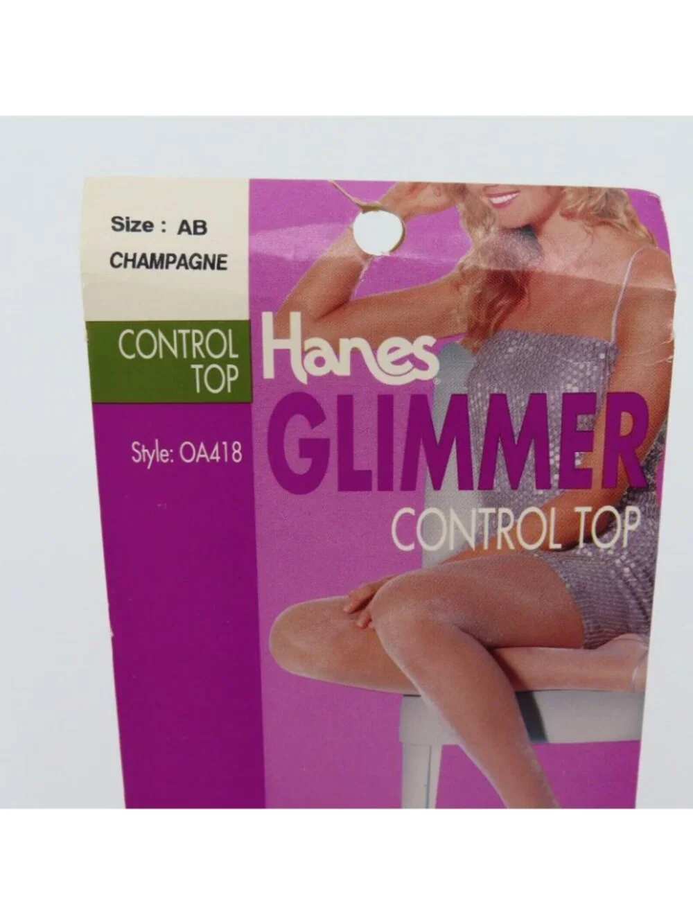 Hanes Glimmer Control Top AB Champagne OA418 2005 Hosiery Tights NEW Women Y2K